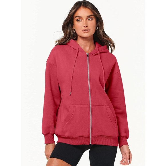 Women's Oversized Zip Up Hoodies Sweatshirts Y2K Clothes Jackets with Pockets - Picture 8 of 8